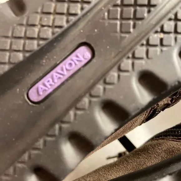 Aravon Josie Leather Brown Suede Booties (Size 7) - Picture 8 of 8